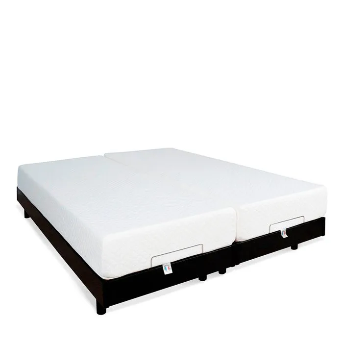 Ensemble Duo Matelas Mousse Accueil Mémoire de forme + Sommiers électriques Flex 2x70x190 cm-0