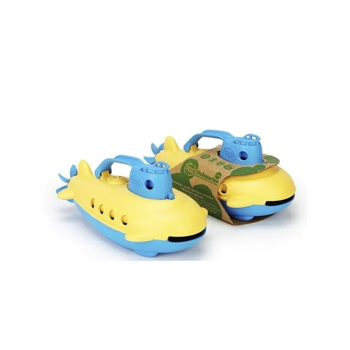 Green Toys - 66063 - Véhicule Miniature - Modèle Simple - Sous-marin Avec Poignée Bleu-0