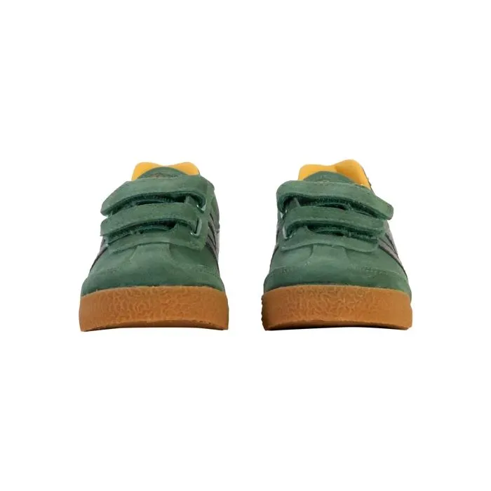 Basket Cuir  Gola Barrier Strap - Vert-Noir-Soleil-4