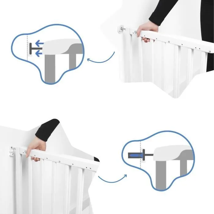 Badabulle Barrière de Sécurité Deco Pop - Barrière Extensible pour Ouverture de 63 à 106cm - Fixation Vis, Noir-3