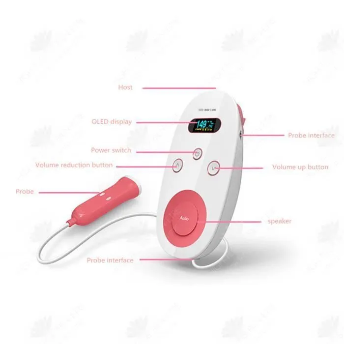 Moniteur bébé femme enceinte portable intelligent réduction du bruit détecteur de rythme cardiaque-2