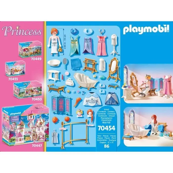 Playmobil 70454 Salle de bain royale avec dressing, Les Princess, 86 pièces-2