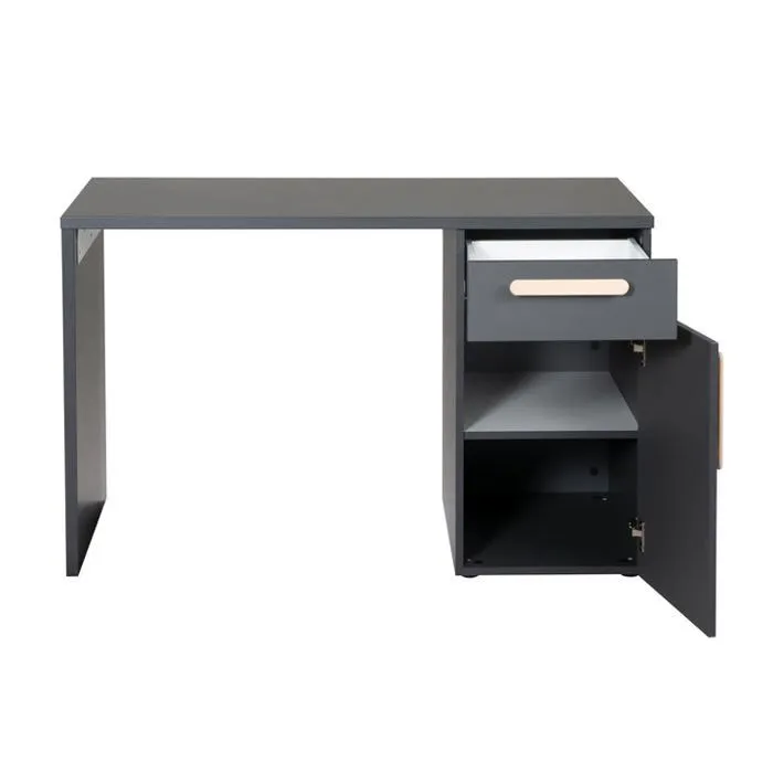 Bureau pour Enfants et Jeunes - ROBA - Jara - Avec 1 Porte et 1 Tiroir à Fermeture Douce - Anthracite-4