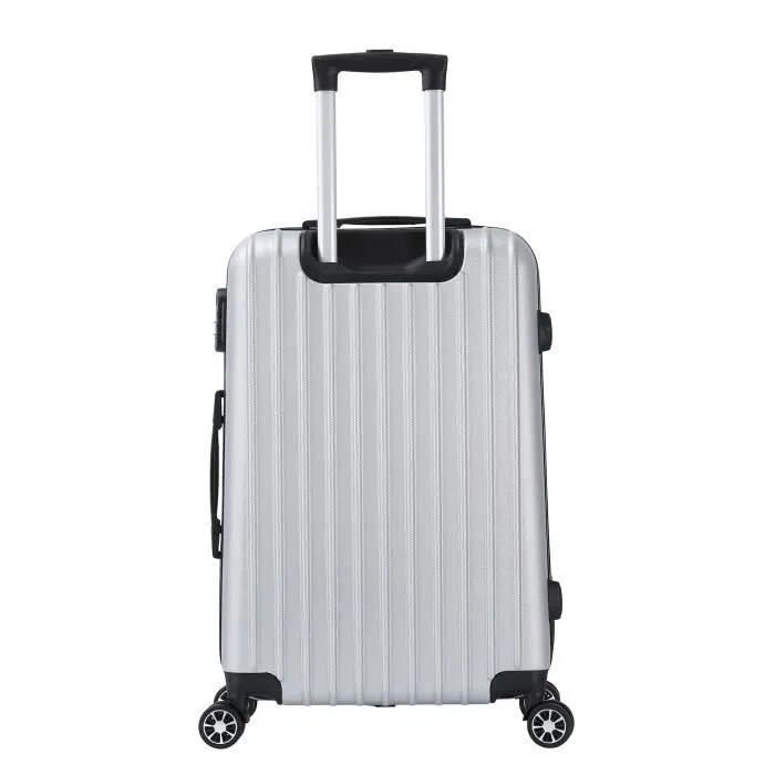 Set de 3 valises 4 roues rigide Gris Silver - Corner - Trolley ADC-3