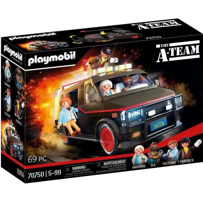 PLAYMOBIL 70750 Le Fourgon de l'Agence tous risques, Classic cars, Adulte, Voiture de collection-0