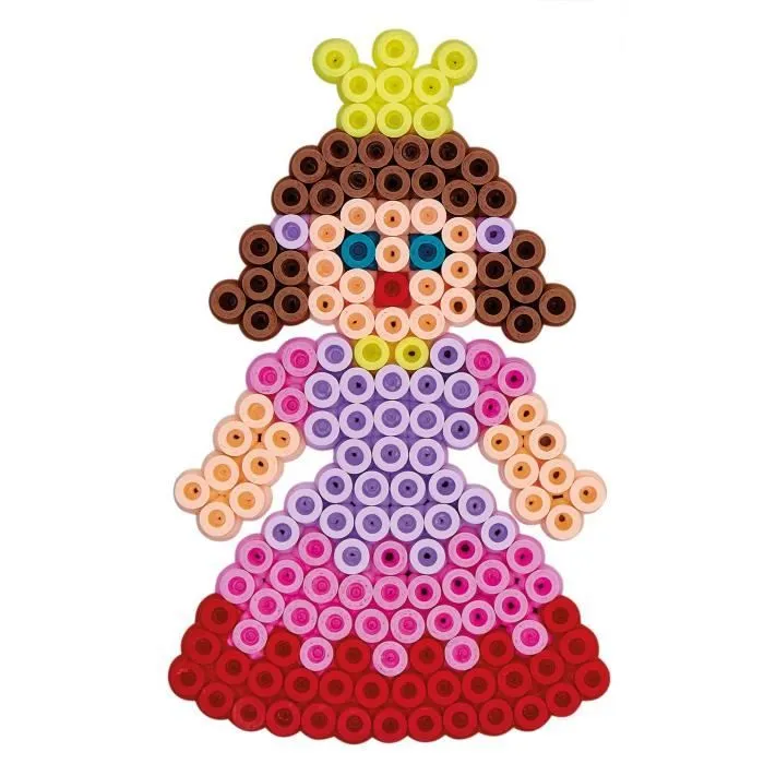 HAMA - Sachet 3000 perles à repasser Midi + 4 plaques (coeur princesse, poney, fleur) - Loisirs créatifs Dès 5 ans-2