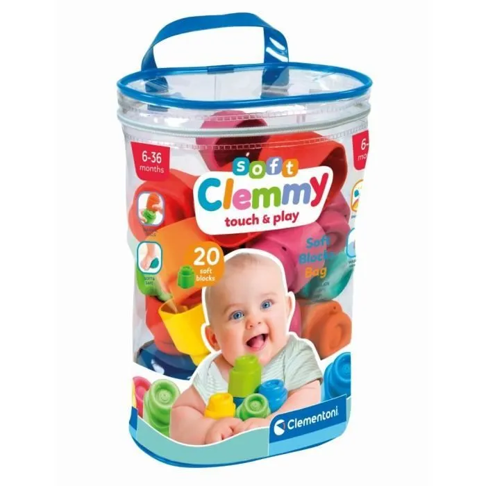 Clementoni - Clemmy Baby - Sac souple 20 pièces - Mixte - A partir de 9 mois-0