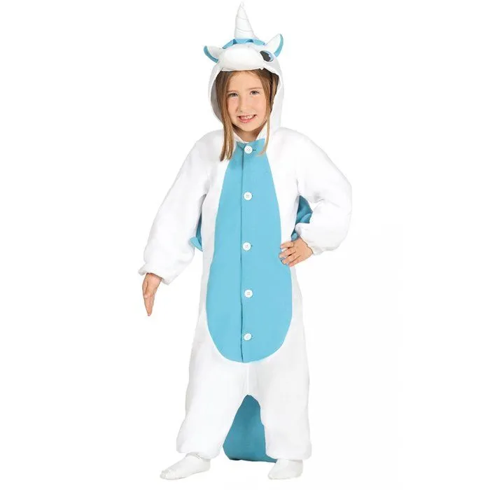 Déguisement pyjama licorne enfant - FIESTAS GUIRCA - Blanc/Bleu - 100% polyester - A partir de 3 ans-0