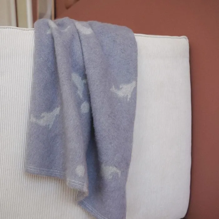 Couverture chaude pour enfant motif animaux marins Bleu gris 80x100 cm-1