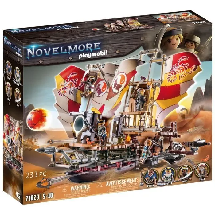 PLAYMOBIL - Sal'ahari Sands - Navire des sables - Novelmore - Squelette aventure - 233 pièces-0
