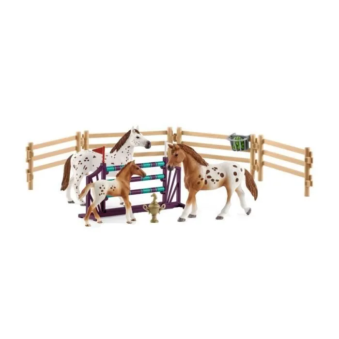 Figurine SCHLEICH - L'entraînement au concours d'Horse Club Lisa - Pour Enfant - Mixte - Extérieur - Marron-1
