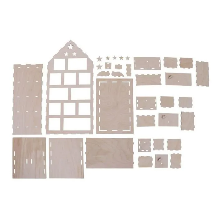 Calendrier de l'avent maison à construire 25,5 x 17,5 cm-3
