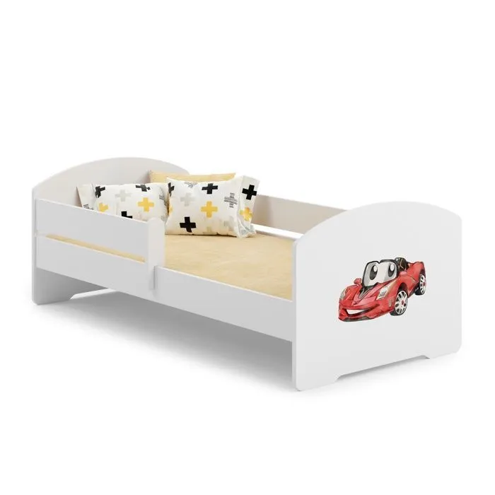 Lit enfant "autoo" avec barrière de protection et un matelas , taille 160x80-1