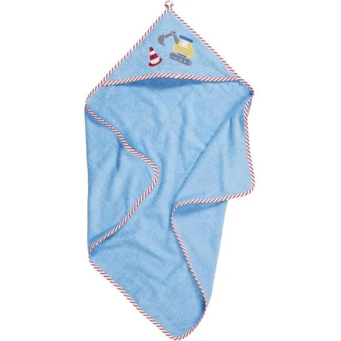 Playshoes poncho de bain creusant junior 75 cm coton bleu-0