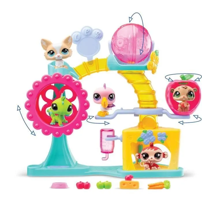 BANDAI - Littlest Pet Shop - Coffret Fun Factory - Ensemble de jeu avec 2 animaux, décor et accessoires - BF00519-2