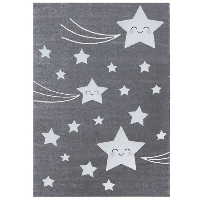 ETOILES - Tapis Enfant - Gris 120 x 170 cm-0