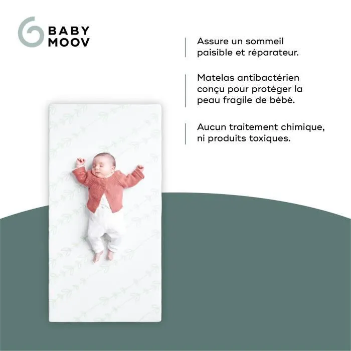 BABYMOOV Matelas Cosy'Lite Antibactérien, élimine naturellement les bactéries, 70x140 cm-2
