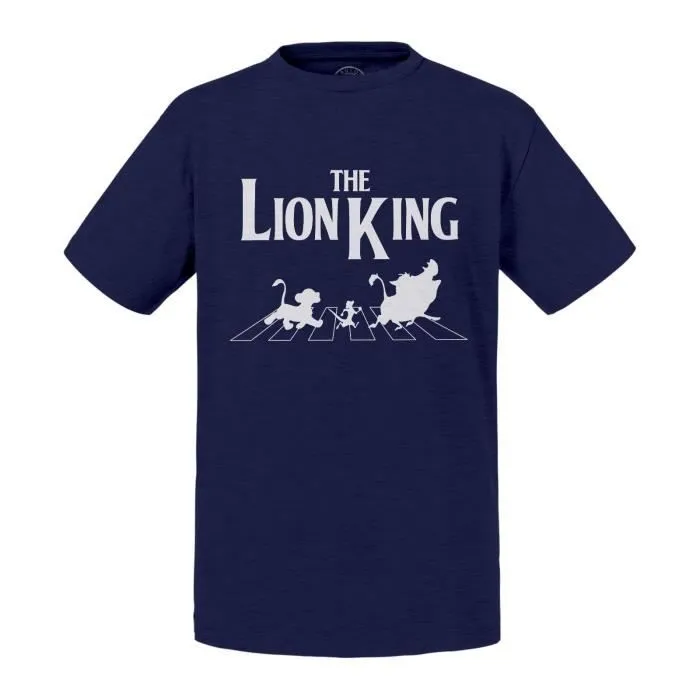 T-shirt Enfant Bleu Roi Lion Abbey Road Parodie Film Series Marque-0