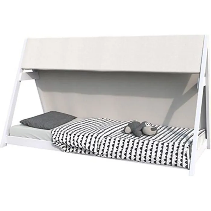 Lit cabane Tipi 90x200 cm - WEBER INDUSTRIES - Bois - Blanc-0