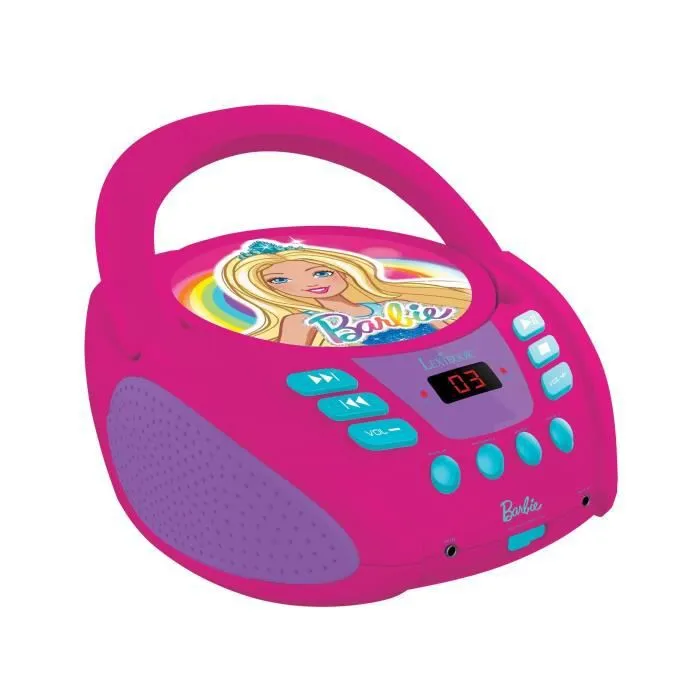 Lecteur CD portable avec prise micro Barbie-2