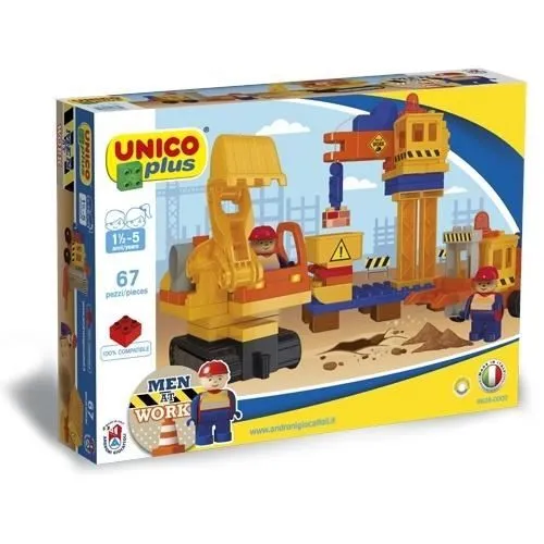 Kit de construction véhicules de construction - UNICO - 68 pièces - Multicolore-1