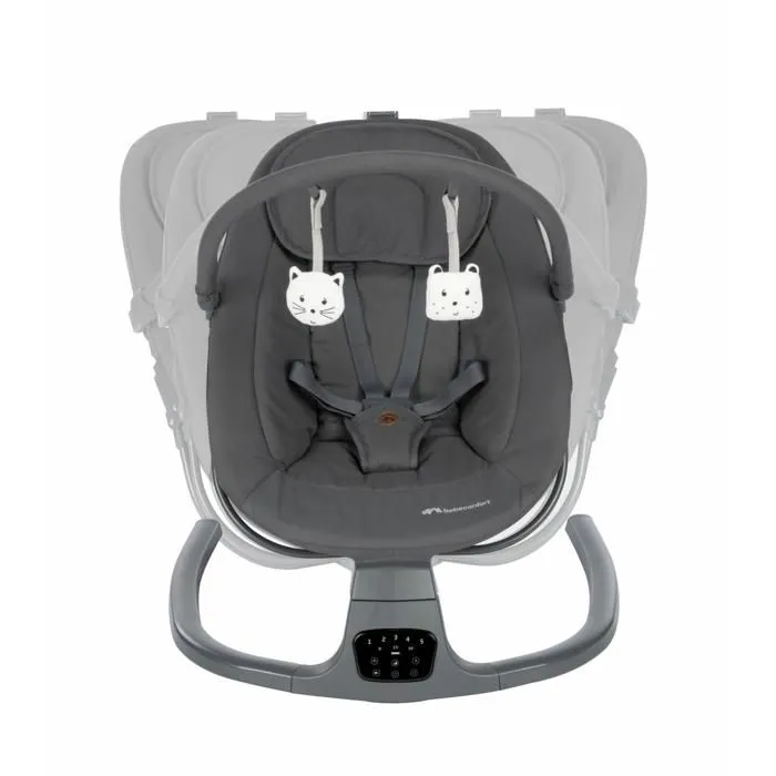 BEBECONFORT MELILO, Transat balancelle, confortable, musical, De 0 à 9 mois (9kg), Mineral Graphite-1