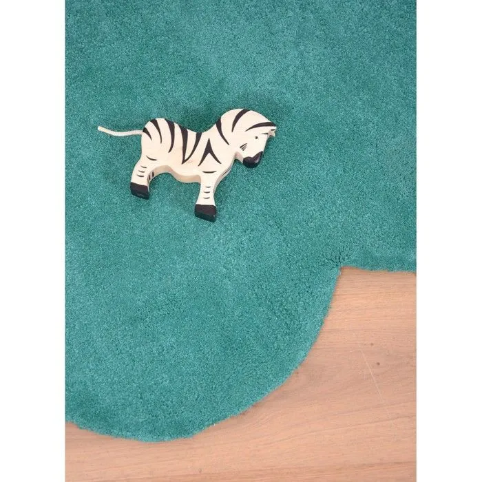 Tapis - Lilipinso - Forme Nuage - 67 x 100 cm - Coton - Vert-1