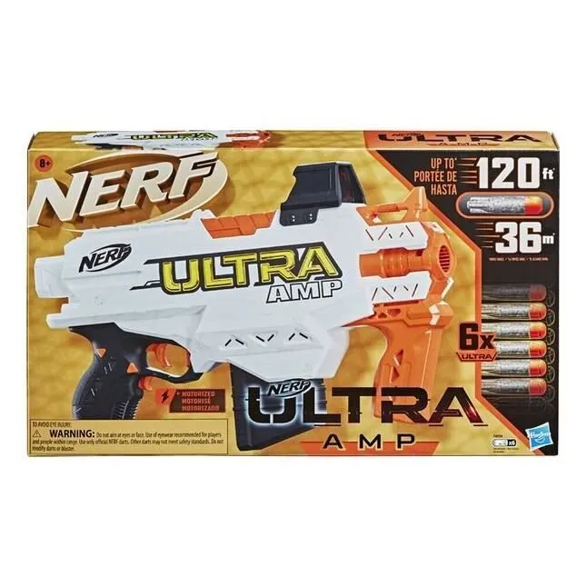 NERF - Ultra - Amp - Blaster motorisé - chargeur 6 fléchettes - 6 fléchettes - compatible uniquement avec fléchettes NERF - Ultra-1
