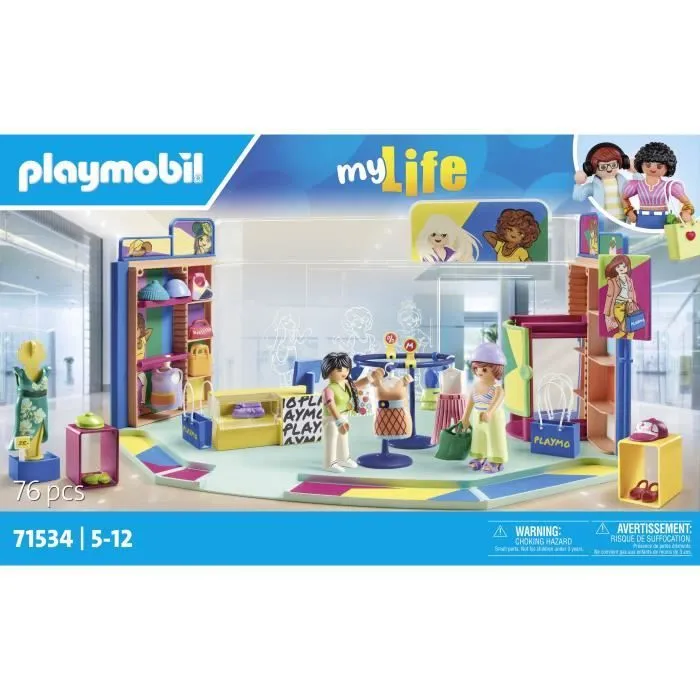 PLAYMOBIL 71534 Boutique de vêtements, My Life Le shopping, 76 pièces, Dès 4 ans-7