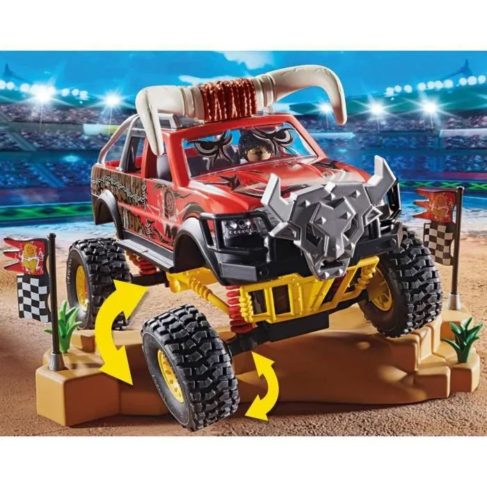 PLAYMOBIL - 70549 - Stuntshow 4x4 de cascade Taureau - Bleu - Mixte - 970g-3