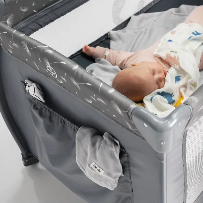 Lit Bébé Lionelo Stefi Plus Gris White - LIONELO - 23x23x81cm - Hauteur réglable - Matelas inclus-3