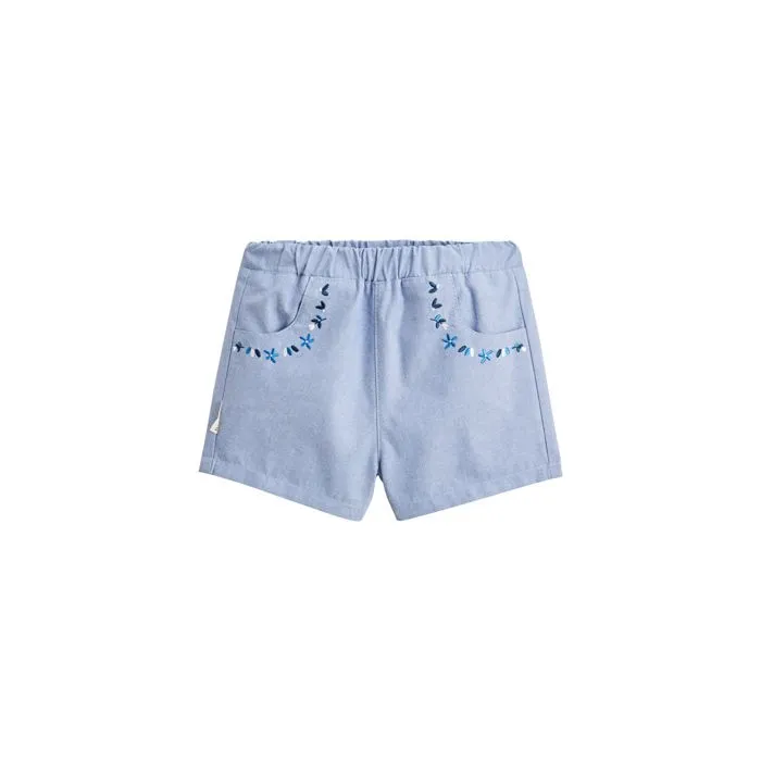 Short bébé - Océan d'amour - Bleu - 100% coton - Taille élastiquée - Fille-0