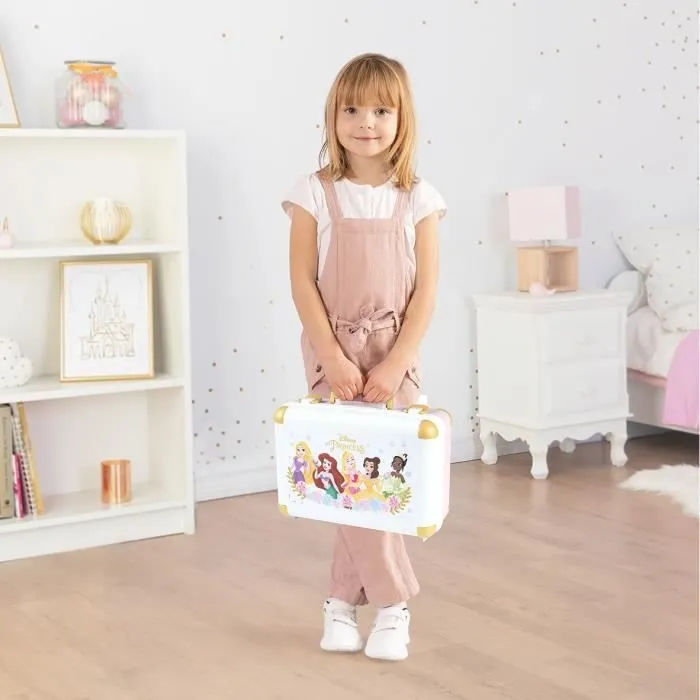 Smoby - Disney Princesse - Valise beauté facile à transporter - 13 accessoires inclus : coiffure, onglerie, maquillage - Fabricatio-3