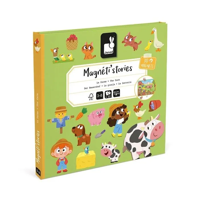 Magnéti'Stories La Ferme - Jeu Éducatif Magnétique 30 Aimants - Jouet Enfant en Carton FSC - Dès 3 Ans-0