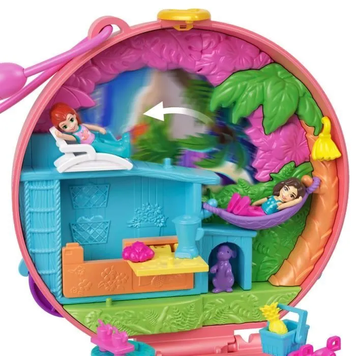 Polly Pocket-Aventure en Mobylette-Coffret 2 mini-figurines et animal HWN98-6
