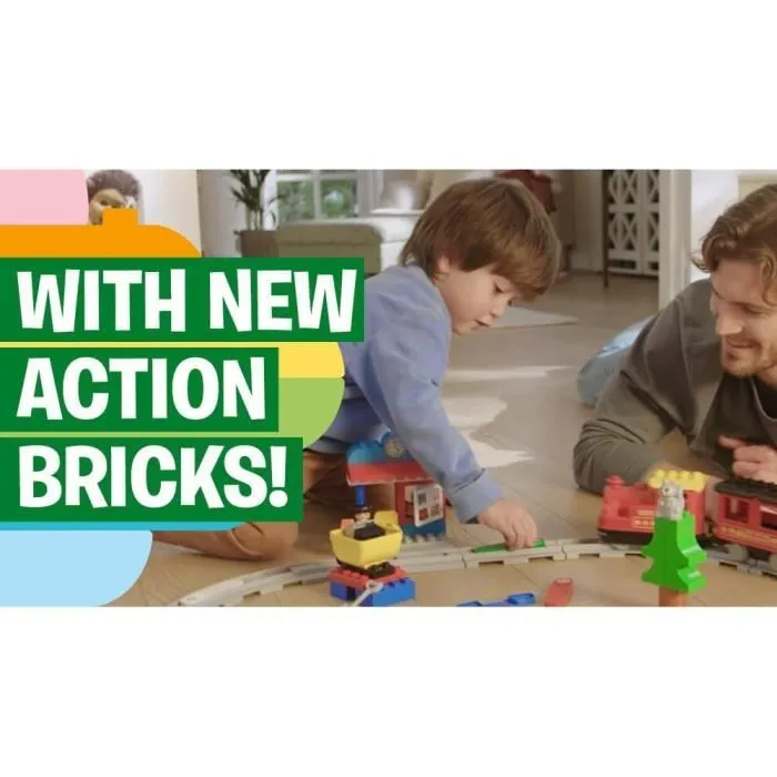 LEGO® 10874 DUPLO Town Le Train À Vapeur, Jouet À Pile, Avec Sons, Lumières et télécommande, Jeu De Train Pour Enfants 2-5 ans-1