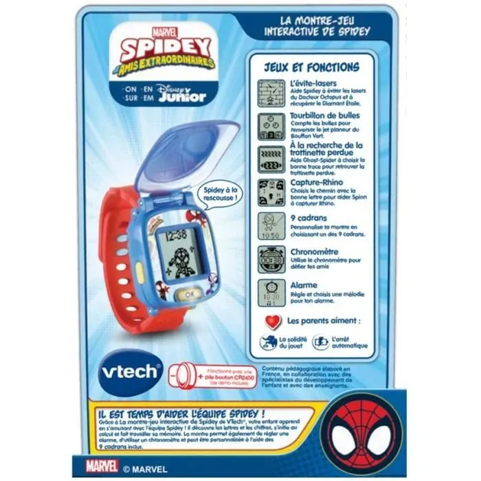 Montre-Jeu Interactive Spidey VTECH - Rouge et bleu - Pour enfant de 3 ans et plus-6