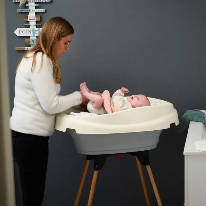 Pack plan à langer et baignoire - THERMOBABY - VASCO - Rose Poudré - 2 en 1-2