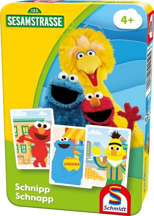 Schmidt spiele - 51452 - Sesame Street Schnipp Snap, Jeu de Voyage, Emmenez-Moi avec Jeu dans Une boite en metal, Normal-0