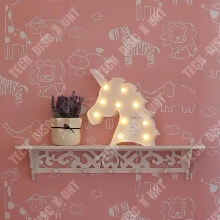 TEC™ Lampe de chevet licorne led électrique chambre fille enfant rose bureau décoration maison anniversaire fête muticouleur-1