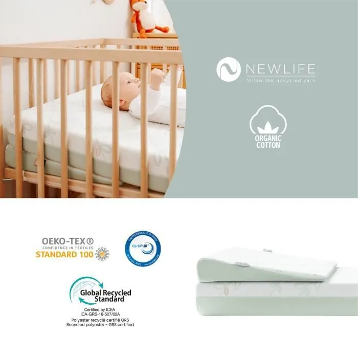 BABYMOOV Plan incliné Cosymat Antibactérien, élimine naturellement les bactéries, adapté aux matelas 60x120 cm-3