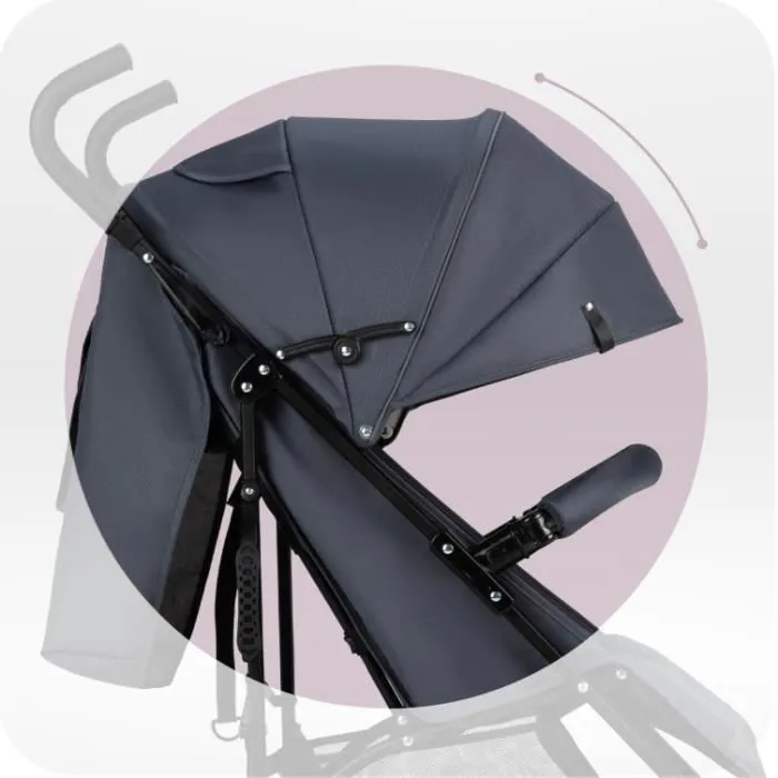 MoMi AKIRA - Poussette canne ultra compacte - Légère 6.7 kg - De 6 mois à 15 kg - Kit d'accessoires - Sac et panier – Gris-1