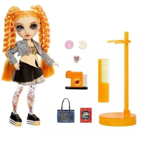 Rainbow High - Sparkle & Shine - Poupée mannequin de 27cm - Orange - Jambes avec liquide pailletés - Dès 4ans-2