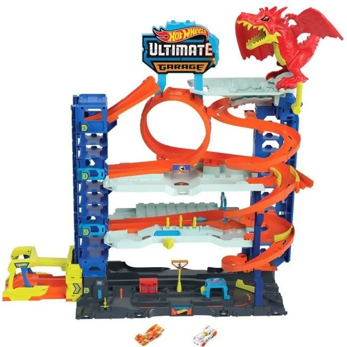 Hot Wheels City-Garage Ultime-Coffret avec 2 voitures incluses HKX48-0