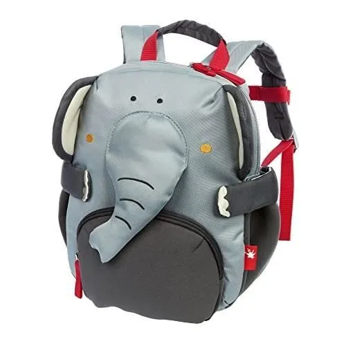 Sigikid Sac à Dos Motif Pattes Mixte Enfant, Éléphant-Gris, 29x26x13 cm-0