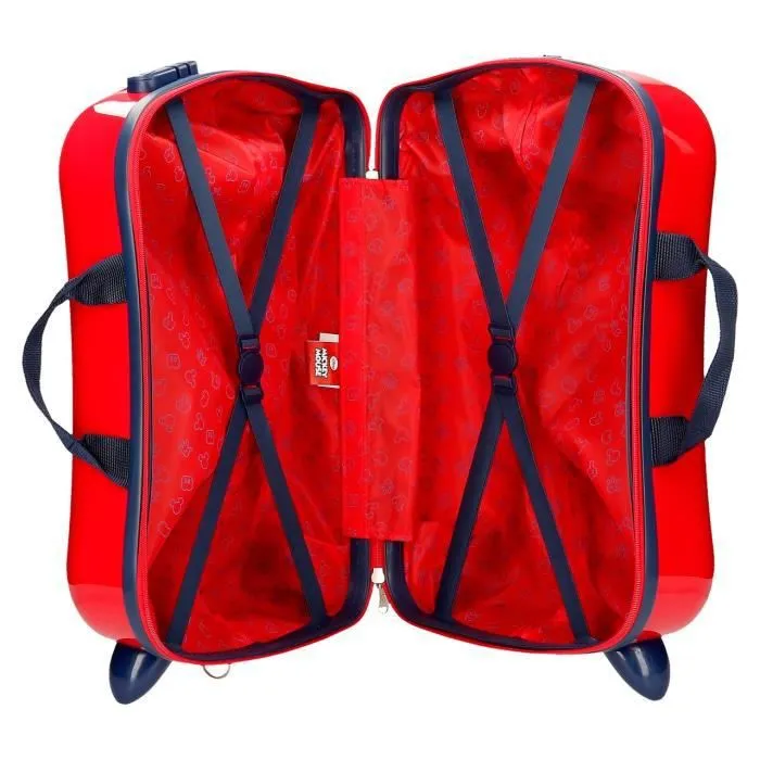 Valise Enfant - DISNEY - Happy Mickey - 2 roues multidirectionnelles - 2 roues bidirectionnelles - Rouge-2