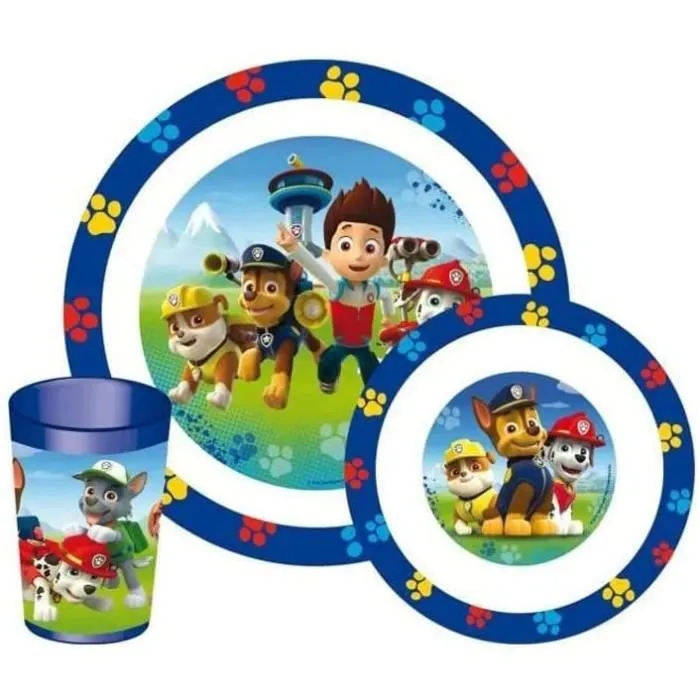 PAT'PATROUILLE - Coffret Fauteuil club + Ensemble repas (assiette, bol, verre)-3