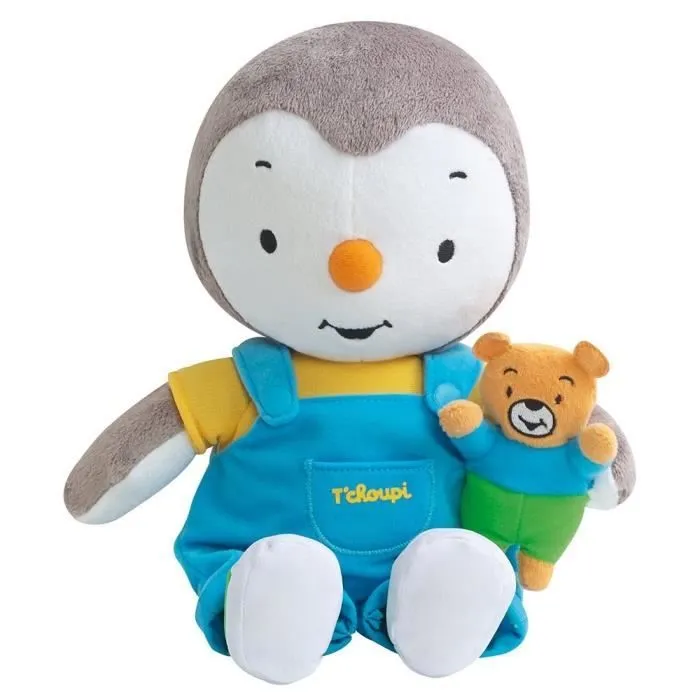 Jemini T'choupi - Peluche Tchoupi 30 cm avec ourson-1