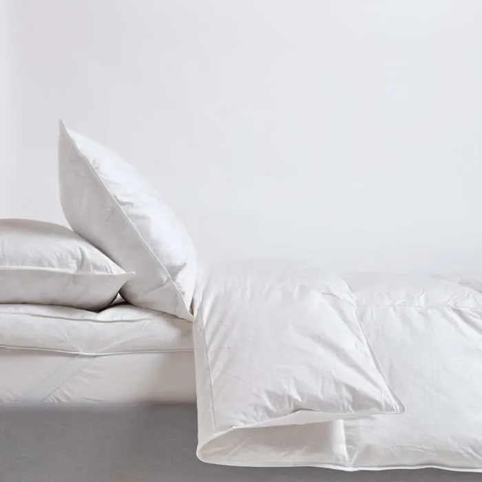 Couette Légère Été - MARQUE - 260 x 220 cm - Pur Duvet et Plumes d'Oie - 4.5 Tog - Coton Blanc-3