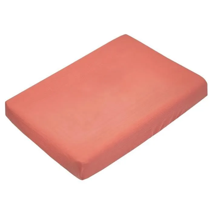 Housse de matelas à langer + tapis de change en bambou Jeanne Terracotta-1